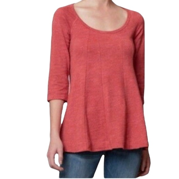 Anthropologie Tops - Anthropologie Deletta Coral "Swing the Seams" Knit Top S